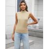 image:imageZeagoo Womens 2026 Mock Turtle Neck Sweater Vest Sleeveless Knit Pullover Tank Tops Casual Trendy Slim Fitted TopsApricot
