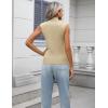 image:imageZeagoo Womens 2026 Mock Turtle Neck Sweater Vest Sleeveless Knit Pullover Tank Tops Casual Trendy Slim Fitted TopsApricot