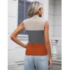 image:imageZeagoo Womens 2026 Mock Turtle Neck Sweater Vest Sleeveless Knit Pullover Tank Tops Casual Trendy Slim Fitted TopsCamel Block Color