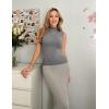 image:imageZeagoo Womens 2026 Mock Turtle Neck Sweater Vest Sleeveless Knit Pullover Tank Tops Casual Trendy Slim Fitted TopsGrey