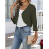 image:imageZeagoo Womens Bolero Shrug Crochet Cropped Cardigan Summer 34 Sleeve Lightweight Cardigans for DressArmy Green