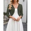 image:imageZeagoo Womens Bolero Shrug Crochet Cropped Cardigan Summer 34 Sleeve Lightweight Cardigans for DressArmy Green