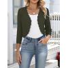image:imageZeagoo Womens Bolero Shrug Crochet Cropped Cardigan Summer 34 Sleeve Lightweight Cardigans for DressArmy Green