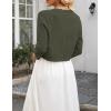 image:imageZeagoo Womens Bolero Shrug Crochet Cropped Cardigan Summer 34 Sleeve Lightweight Cardigans for DressArmy Green