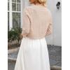 image:imageZeagoo Womens Bolero Shrug Crochet Cropped Cardigan Summer 34 Sleeve Lightweight Cardigans for DressBeige