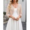 image:imageZeagoo Womens Bolero Shrug Crochet Cropped Cardigan Summer 34 Sleeve Lightweight Cardigans for DressBeige