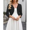 image:imageZeagoo Womens Bolero Shrug Crochet Cropped Cardigan Summer 34 Sleeve Lightweight Cardigans for DressBlack