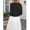 image:imageZeagoo Womens Bolero Shrug Crochet Cropped Cardigan Summer 34 Sleeve Lightweight Cardigans for DressBlack