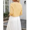 image:imageZeagoo Womens Bolero Shrug Crochet Cropped Cardigan Summer 34 Sleeve Lightweight Cardigans for DressCream
