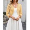 image:imageZeagoo Womens Bolero Shrug Crochet Cropped Cardigan Summer 34 Sleeve Lightweight Cardigans for DressCream