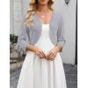image:imageZeagoo Womens Bolero Shrug Crochet Cropped Cardigan Summer 34 Sleeve Lightweight Cardigans for DressGray