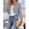 image:imageZeagoo Womens Bolero Shrug Crochet Cropped Cardigan Summer 34 Sleeve Lightweight Cardigans for DressGray