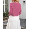 image:imageZeagoo Womens Bolero Shrug Crochet Cropped Cardigan Summer 34 Sleeve Lightweight Cardigans for DressHot Pink