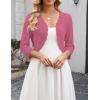image:imageZeagoo Womens Bolero Shrug Crochet Cropped Cardigan Summer 34 Sleeve Lightweight Cardigans for DressHot Pink