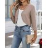 image:imageZeagoo Womens Bolero Shrug Crochet Cropped Cardigan Summer 34 Sleeve Lightweight Cardigans for DressKhaki