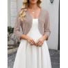 image:imageZeagoo Womens Bolero Shrug Crochet Cropped Cardigan Summer 34 Sleeve Lightweight Cardigans for DressKhaki