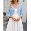 image:imageZeagoo Womens Bolero Shrug Crochet Cropped Cardigan Summer 34 Sleeve Lightweight Cardigans for DressLight Blue