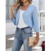 image:imageZeagoo Womens Bolero Shrug Crochet Cropped Cardigan Summer 34 Sleeve Lightweight Cardigans for DressLight Blue