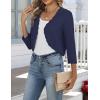 image:imageZeagoo Womens Bolero Shrug Crochet Cropped Cardigan Summer 34 Sleeve Lightweight Cardigans for DressNavy Blue