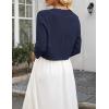 image:imageZeagoo Womens Bolero Shrug Crochet Cropped Cardigan Summer 34 Sleeve Lightweight Cardigans for DressNavy Blue
