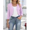 image:imageZeagoo Womens Bolero Shrug Crochet Cropped Cardigan Summer 34 Sleeve Lightweight Cardigans for DressPink Purple