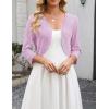 image:imageZeagoo Womens Bolero Shrug Crochet Cropped Cardigan Summer 34 Sleeve Lightweight Cardigans for DressPink Purple