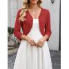 image:imageZeagoo Womens Bolero Shrug Crochet Cropped Cardigan Summer 34 Sleeve Lightweight Cardigans for DressRed