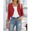 image:imageZeagoo Womens Bolero Shrug Crochet Cropped Cardigan Summer 34 Sleeve Lightweight Cardigans for DressRed