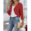 image:imageZeagoo Womens Bolero Shrug Crochet Cropped Cardigan Summer 34 Sleeve Lightweight Cardigans for DressRed