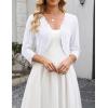 image:imageZeagoo Womens Bolero Shrug Crochet Cropped Cardigan Summer 34 Sleeve Lightweight Cardigans for DressWhite