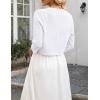 image:imageZeagoo Womens Bolero Shrug Crochet Cropped Cardigan Summer 34 Sleeve Lightweight Cardigans for DressWhite