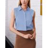 image:imageZeagoo Womens Button Down Shirts Sleeveless Blouses Casual V Neck Tank TopsLight Blue