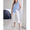 image:imageZeagoo Womens Button Down Shirts Sleeveless Blouses Casual V Neck Tank TopsLight Blue