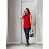 image:imageZeagoo Womens Button Down Shirts Sleeveless Blouses Casual V Neck Tank TopsRed