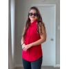 image:imageZeagoo Womens Button Down Shirts Sleeveless Blouses Casual V Neck Tank TopsRed