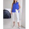 image:imageZeagoo Womens Button Down Shirts Sleeveless Blouses Casual V Neck Tank TopsRoyal Blue
