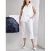 image:imageZeagoo Womens Button Down Shirts Sleeveless Blouses Casual V Neck Tank TopsWhite