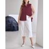image:imageZeagoo Womens Button Down Shirts Sleeveless Blouses Casual V Neck Tank TopsWine Red