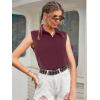 image:imageZeagoo Womens Button Down Shirts Sleeveless Blouses Casual V Neck Tank TopsWine Red