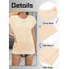 image:imageZeagoo Womens Cap Sleeve Sweaters Vest Crew Neck Knit Sweater Tops 2026 Casual Summer Sleeveless T ShirtApricot