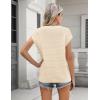 image:imageZeagoo Womens Cap Sleeve Sweaters Vest Crew Neck Knit Sweater Tops 2026 Casual Summer Sleeveless T ShirtApricot