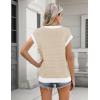 image:imageZeagoo Womens Cap Sleeve Sweaters Vest Crew Neck Knit Sweater Tops 2026 Casual Summer Sleeveless T ShirtAwhite