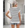 image:imageZeagoo Womens Cap Sleeve Sweaters Vest Crew Neck Knit Sweater Tops 2026 Casual Summer Sleeveless T ShirtStripe Black