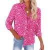image:imageZeagoo Womens Cotton Button Down Shirts Long Sleeve V Neck Collared Tops Work Office Blouse Shirt 2025 SXXLRose Red Polka Dot