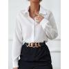 image:imageZeagoo Womens Cotton Button Down Shirts Long Sleeve V Neck Collared Tops Work Office Blouse Shirt 2025 SXXLWhite