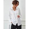 image:imageZeagoo Womens Cotton Button Down Shirts Long Sleeve V Neck Collared Tops Work Office Blouse Shirt 2025 SXXLWhite