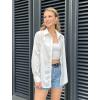 image:imageZeagoo Womens Cotton Button Down Shirts Long Sleeve V Neck Collared Tops Work Office Blouse Shirt 2025 SXXLWhite