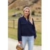 image:imageZeagoo Womens Cropped Jacket Stand Collar Long Sleeve Zip Up Shackets Bomber Jacket Coats with PocketsNavy Blue