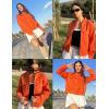 image:imageZeagoo Womens Cropped Jacket Stand Collar Long Sleeve Zip Up Shackets Bomber Jacket Coats with PocketsPumpkin