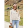 image:imageZeagoo Womens Cropped Jacket Stand Collar Long Sleeve Zip Up Shackets Bomber Jacket Coats with PocketsWhite